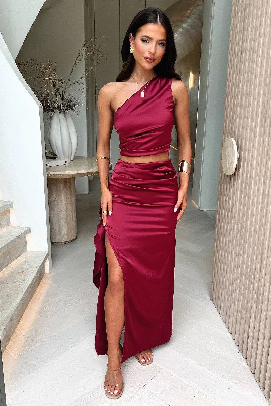 Sanah Maxi Skirt - Burgundy