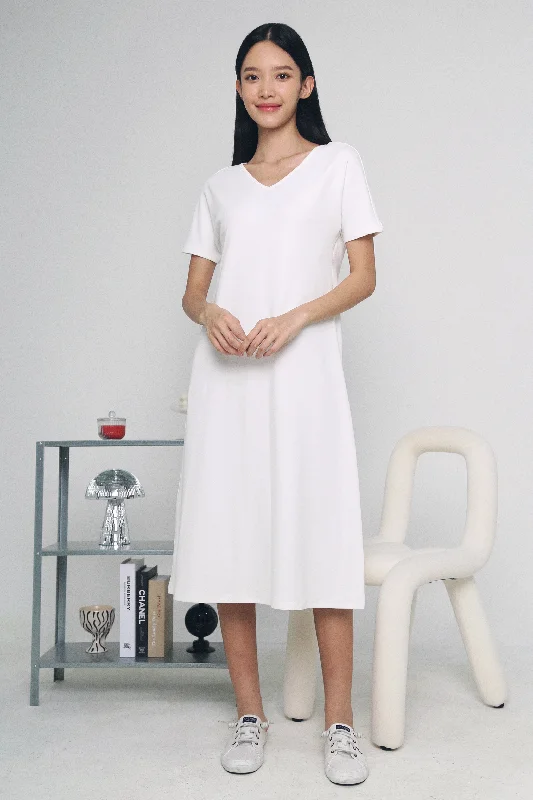 Valda T-shirt Midi Dress White