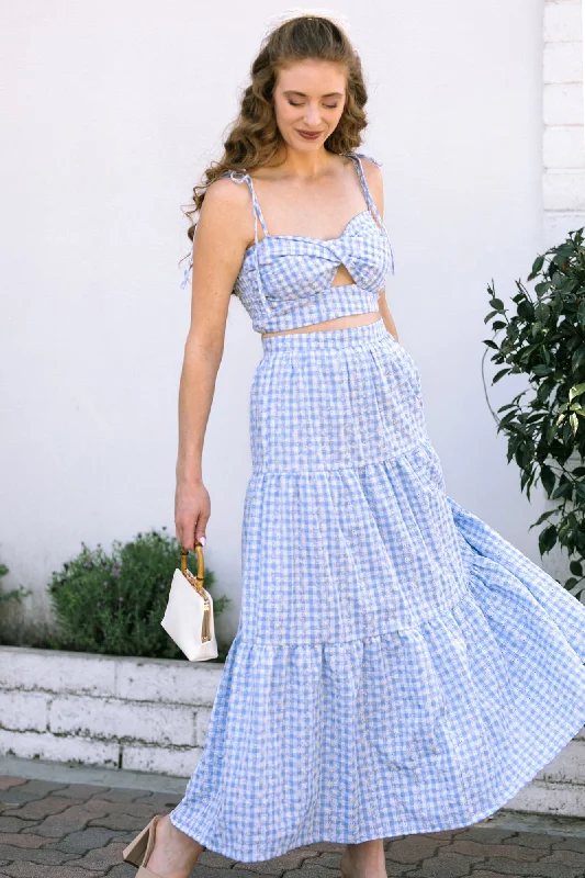 Mirei Gingham Eyelet Skirt